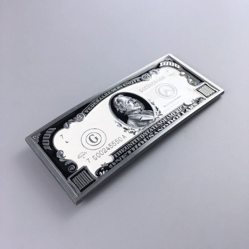 Hebilla de cinturón de Metal para esculpir billete de dólar estadounidense, Vintage, 1000, BUCKLE-T011 de ceinture