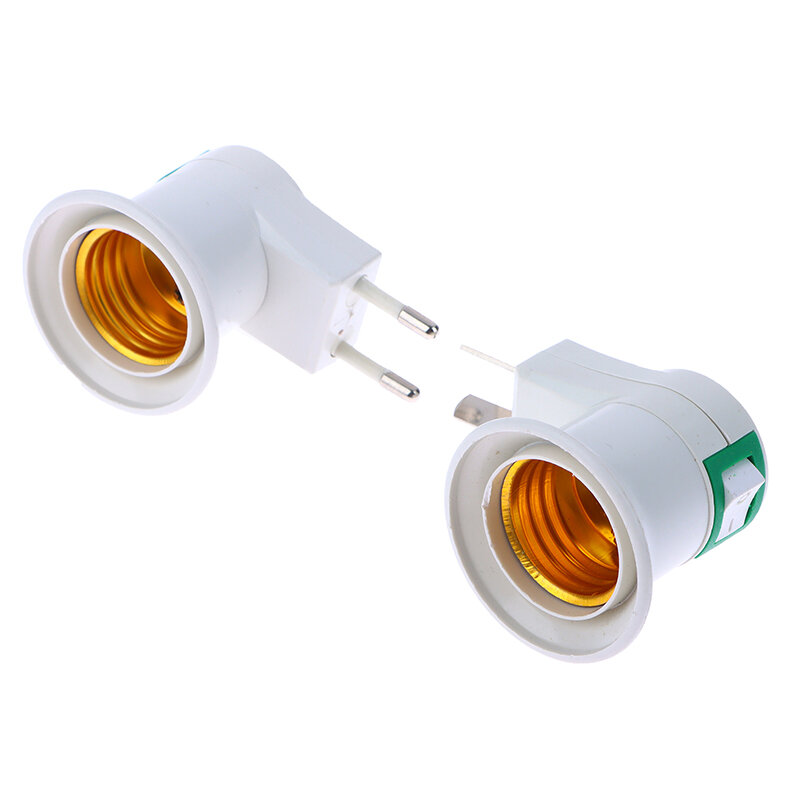 1Pcs E27 EU Plug Adapter With Power On-off Control Switch E27 Socket Lamp Base Lamp Socket