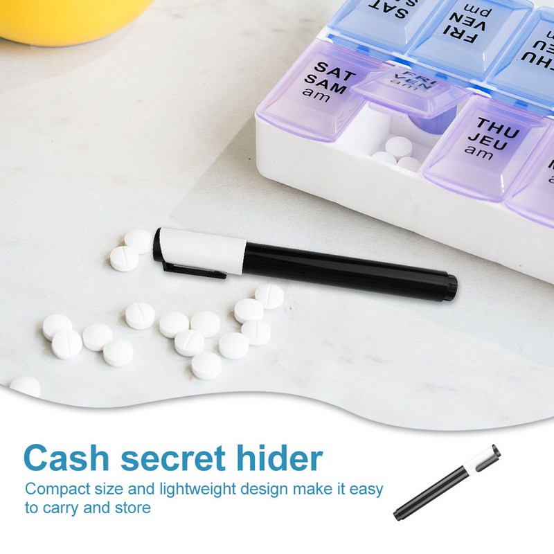 Faux stylo marqueur à compartiment secret, cache-billets secret pour un stockage sûr d'objets de valeur