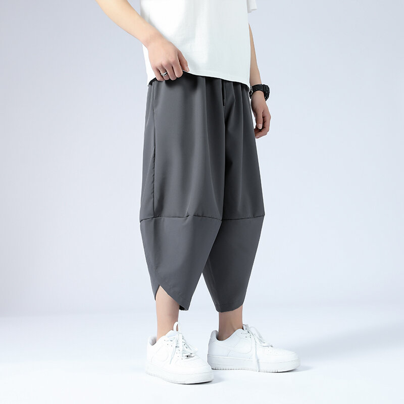 Men's Summer Loose Cross Pants Casual Men Sweatpants Harajuku Calf-Length Pants Baggy Streetwear Vintage Jogger Harlan Pants