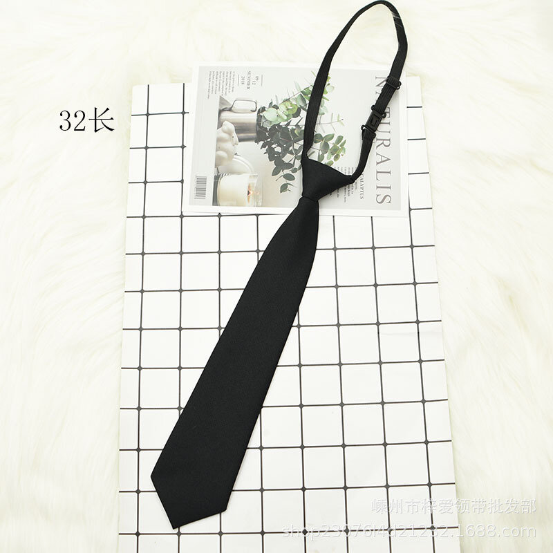 Gravata preta com zíper masculina, casual business, vários tamanhos, formal, novos acessórios