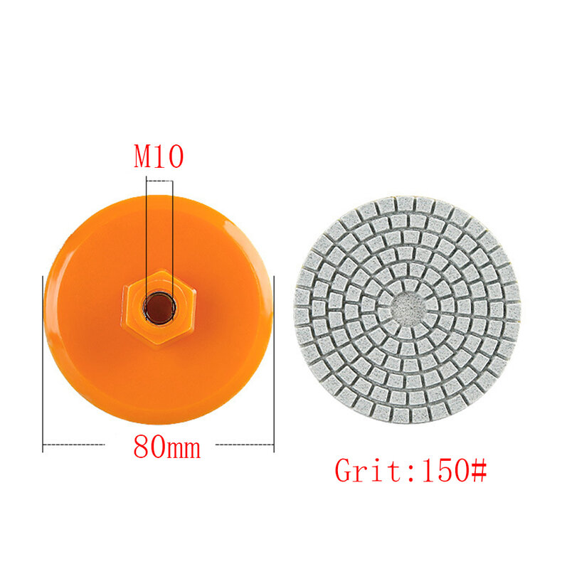 1 pz 80mm diamante integrato tampone di lucidatura M10 filettatura stabile per la lucidatura della pietra