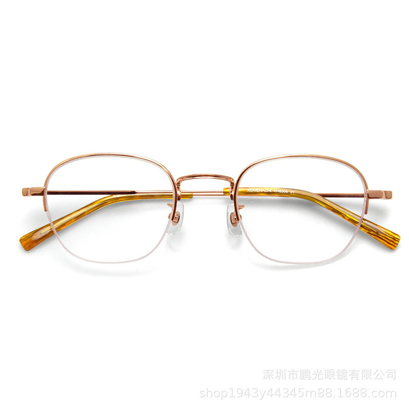 Óculos lisos de titânio puro, ultra leve, quadro semi-sem aro, emagrecimento, miopia, unisex