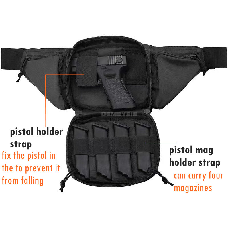 Tactical Waist Bag Chest Training Hiking Pistol Holster Bag Gun Holster Shooting Hunting Cs Airsoft Paintball Combat Bags