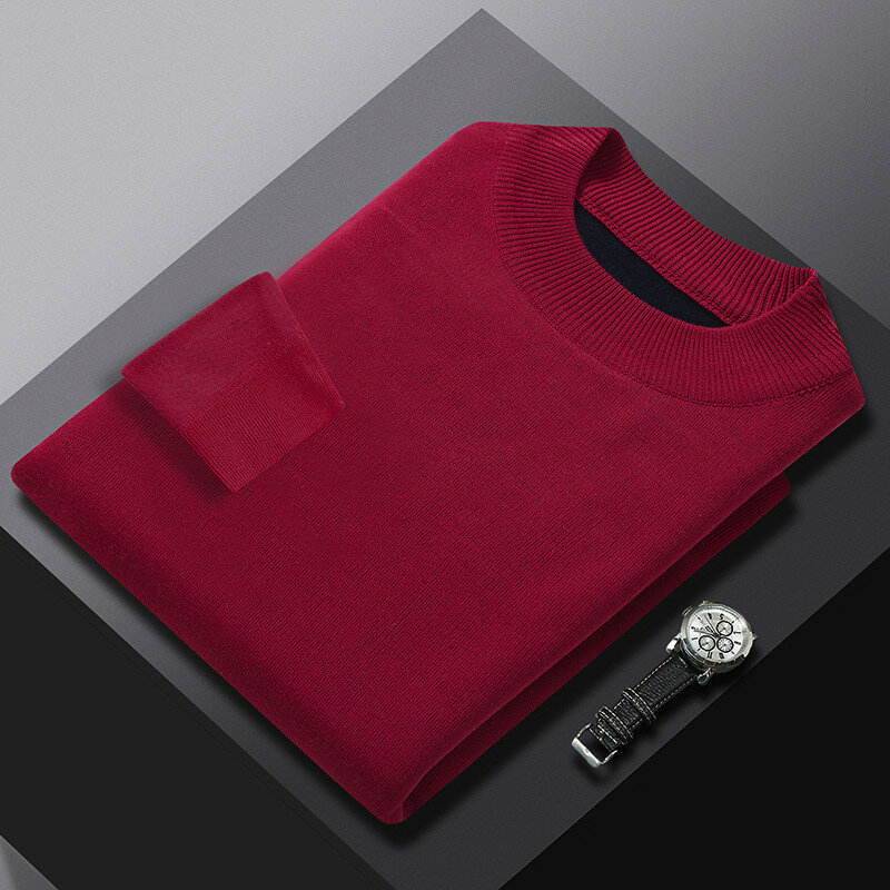 Nuovo marchio di moda di fascia alta maglione Pullover lavorato a maglia da uomo mezzo collo alto autunno inverno lana Casual maglione vestiti da uomo