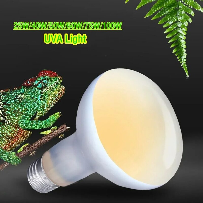 파충류 UVA + UVB 램프 전구, 애완 동물 브로더 열 일광 램프, 거북이 도마뱀 테라리움 온도 컨트롤러, 25W, 40W, 50W, 60W, 75W, 100W