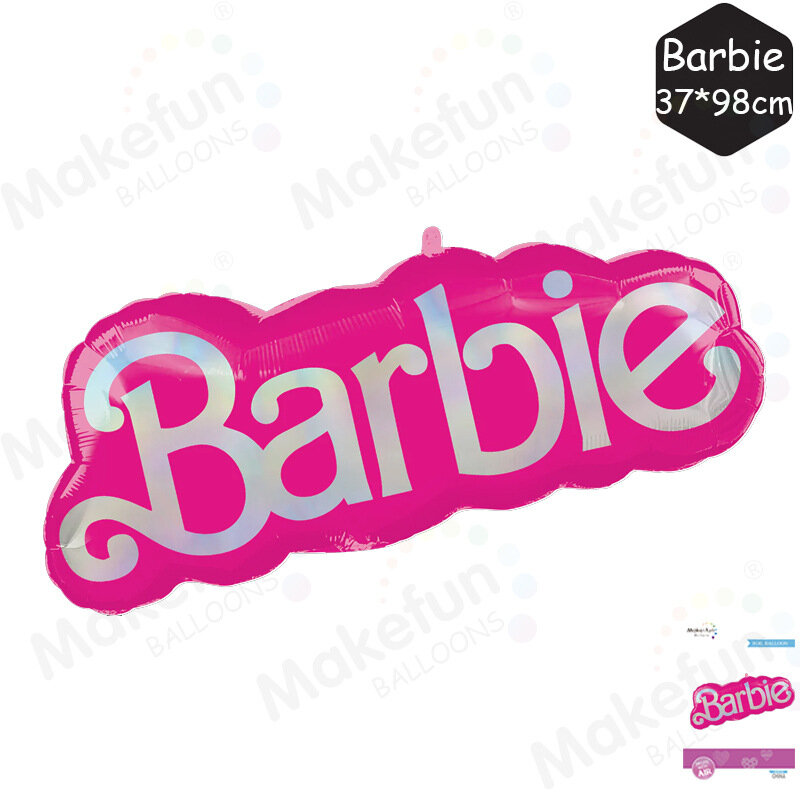 5pcs/set Barbie Pink Theme Series Large Collection Party Background Decoration Individually Packaged Aluminum Film Balloons