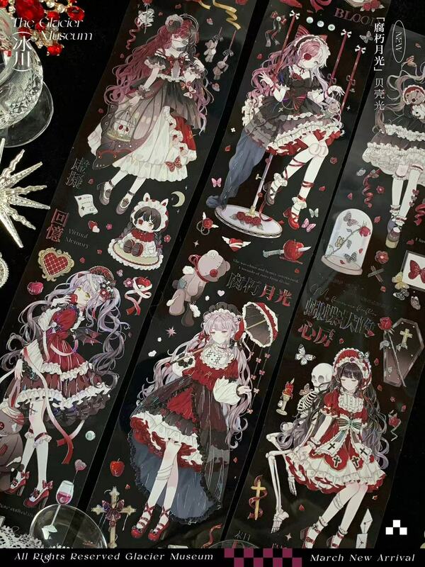 Vintage Gotische Stijl Rottend Maanlicht Meisje Washi Pet Tape Voor Kaart Maken Decoratie Diy Scrapbooking Plan Stickers