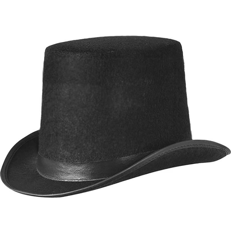 Chapéu preto do mágico do chapéu do chapéu superior traje cavalheiro smoking formal headwear ringmaster chapéu para peças teatrais musicals mágico t2r2