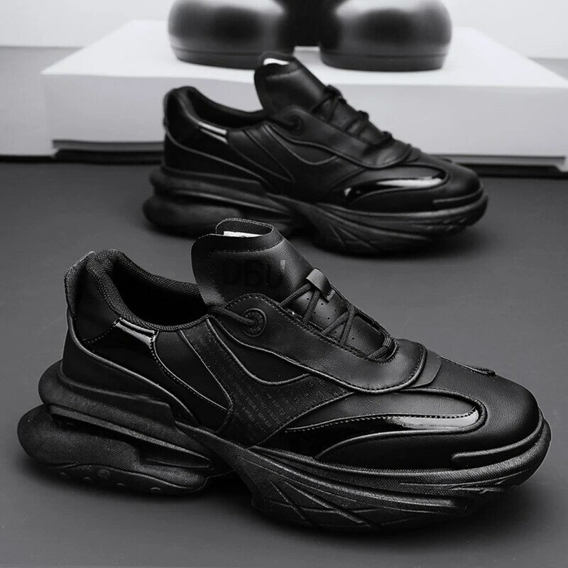Daddy Shoes Men's 2023 Spring New Thick-soled Inner Heightened School Men's Shoes All-match Breathable Casual Sports Shoes Men