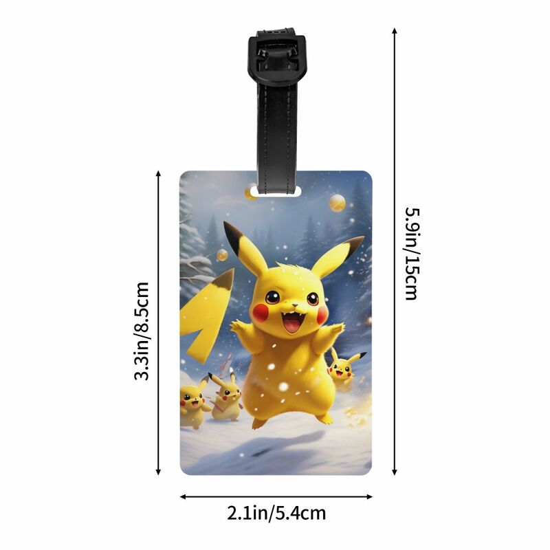 Etiqueta de equipaje personalizada Pokemon Pikachu, bolsa de viaje, Maleta, cubierta de privacidad, etiqueta de identificación