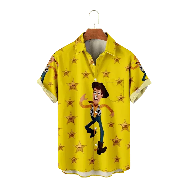 Disney Toy Story Buzz Lightyear koszula hawajska męskie damskie koszulka z krótkim rękawkiem letnie Disney koszula hawajska na co dzień koszula plażowa