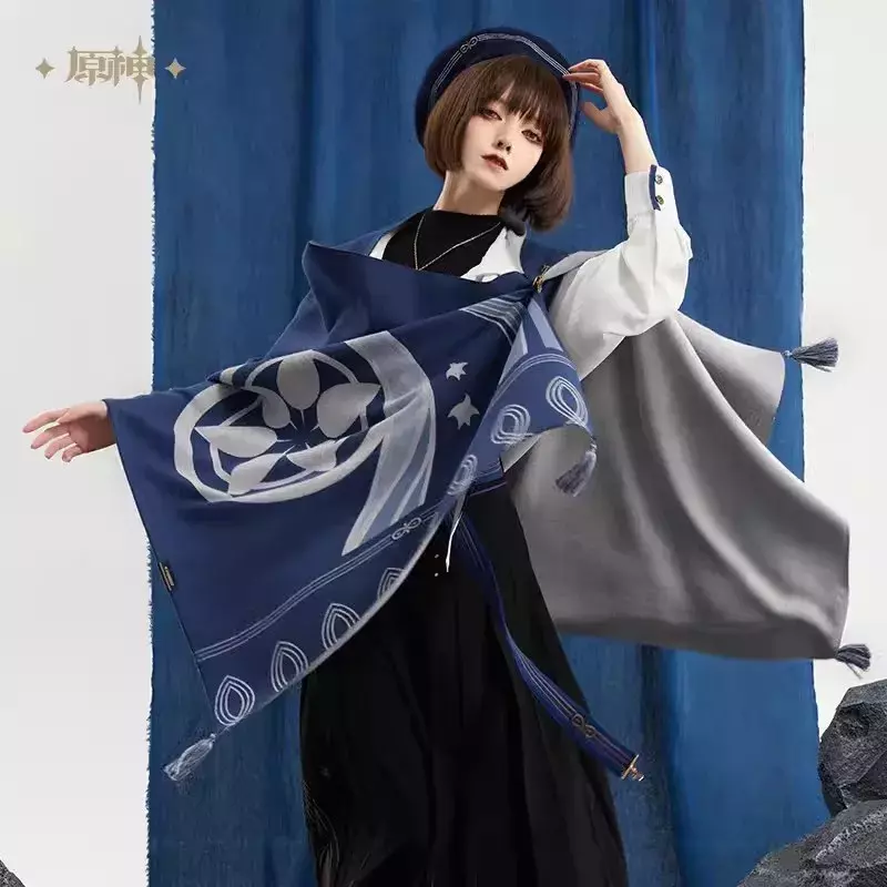 Genshin ชุดรูปแบบการแสดงผลแบบคนพเนจร, ชุดผ้าพันคอแฟชั่นอนิเมะขโมยคอสเพลย์พวงกุญแจโลหะของขวัญวันหยุด