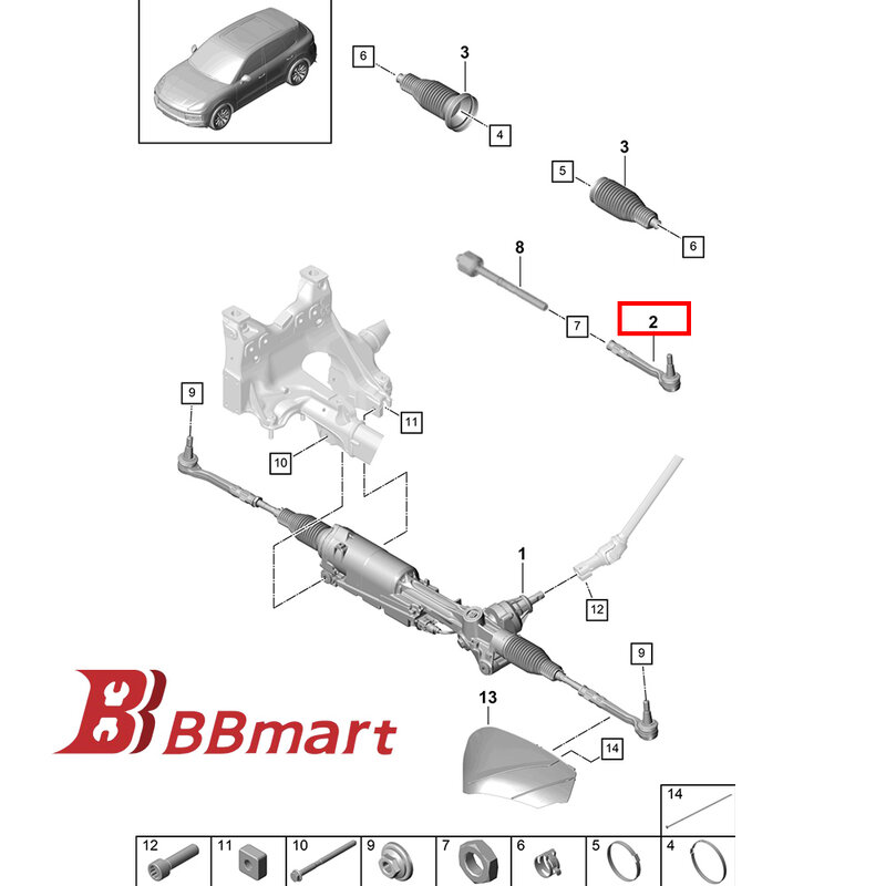 BBMart автозапчасти корпус рулевого механизма внешний универсальный шарнир передняя ось рулевое управление 958423811A для Porsche Cayenne аксессуары