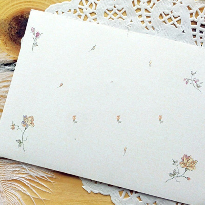 10 pezzi Vintage floreale fai da te busta lettera invito a nozze scuola ufficio scrittura lettera carta