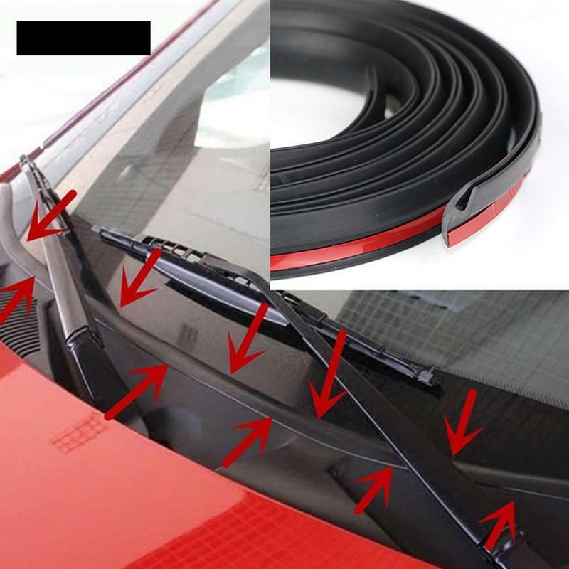 Car Seal Strip For Windshield Reduce Noise Front Windshield Weather Stripping Rubber Flexible H Type Smooth Surfaces Car