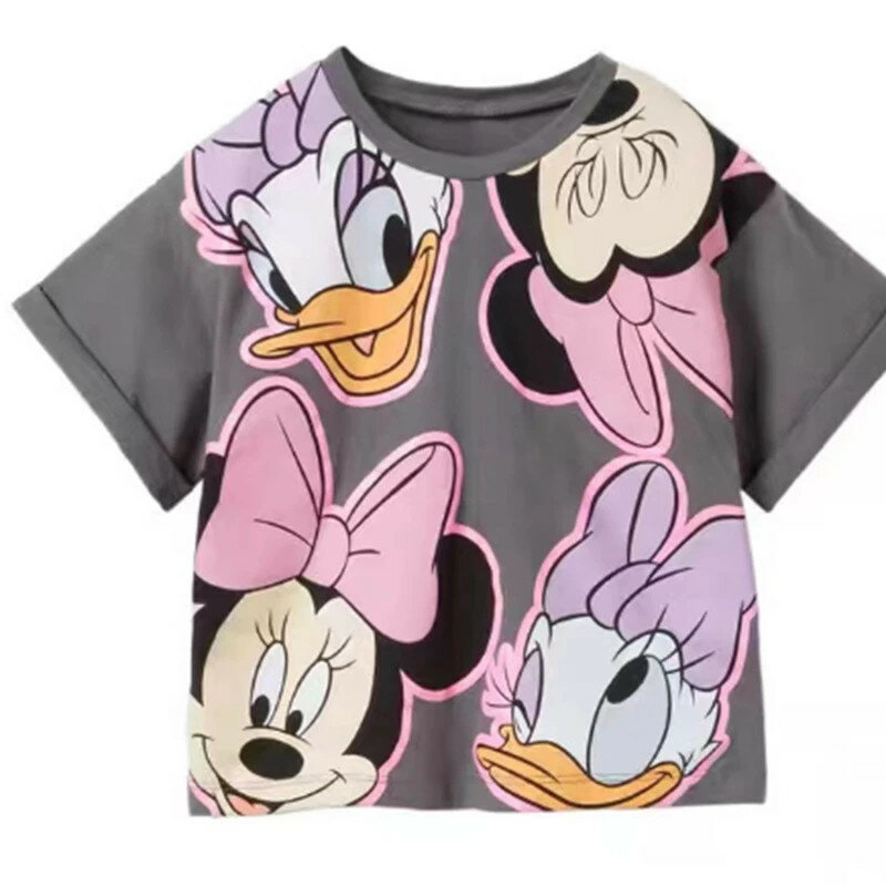 Minnie stampa t-Shirt neonati ragazze o-collo fondo camicia moda semplice carino manica corta top bambino vestiti del fumetto