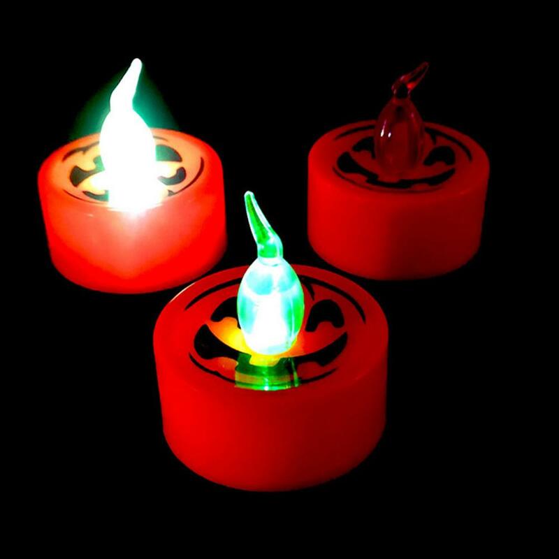 Bezpłomieniowe lampki świece LED zasilany z baterii Tealight sala taneczna świeczki do herbaty Halloween LED świeca nocna