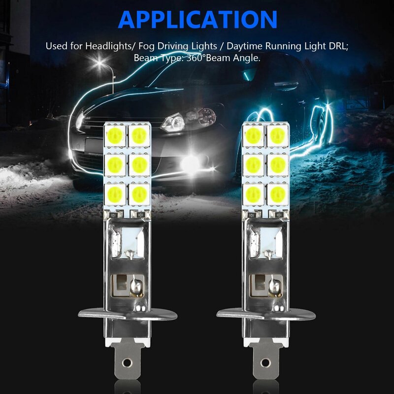 4 pz H1 50W auto LED lampadine per fari Kit Super Bright moto fendinebbia luce di guida fendinebbia DRL 6000K 12V 24V accessori