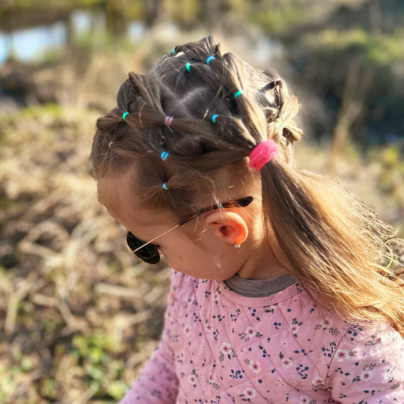 500 szt. Dziewczęce kolorowe jednorazowe opaski elastyczne gumki do włosów opaski na kucyk dla dzieci opaski dziecięce akcesoria do włosów