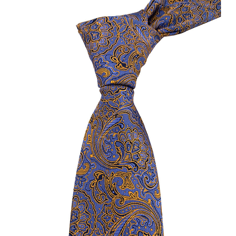 8CM Paisley Plaid High Quality Tie Men's Neck Tie for Office Business Wedding Fashion Necktie Blue Green