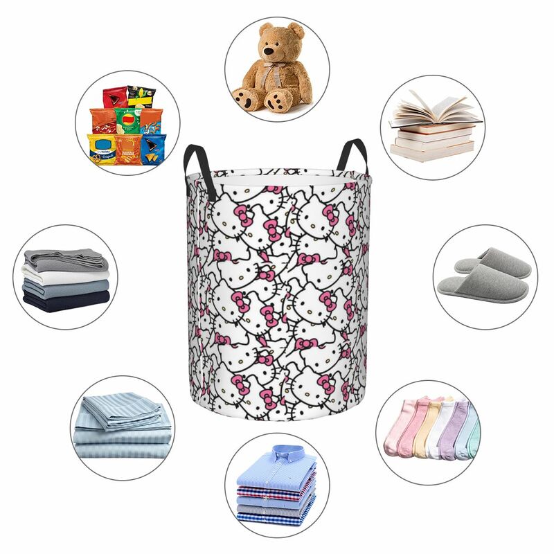 Складная корзина для белья Hello Kitty на заказ, корзина для хранения одежды и игрушек, корзина для детской комнаты