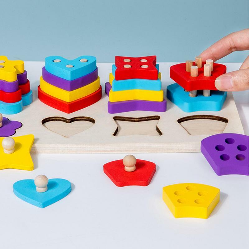 Criança Shape Sorter Shape Stacker, Color Recognition Toy, Pré-escolar Educacional, Atividades de aprendizagem, Montessori