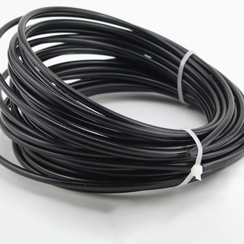 304 aço inoxidável preto plástico revestido fio de aço, diâmetro após o revestimento, 1mm, 1.2mm, 1.5mm, 2mm, 7x7 estrutura, 10 m, 20 m