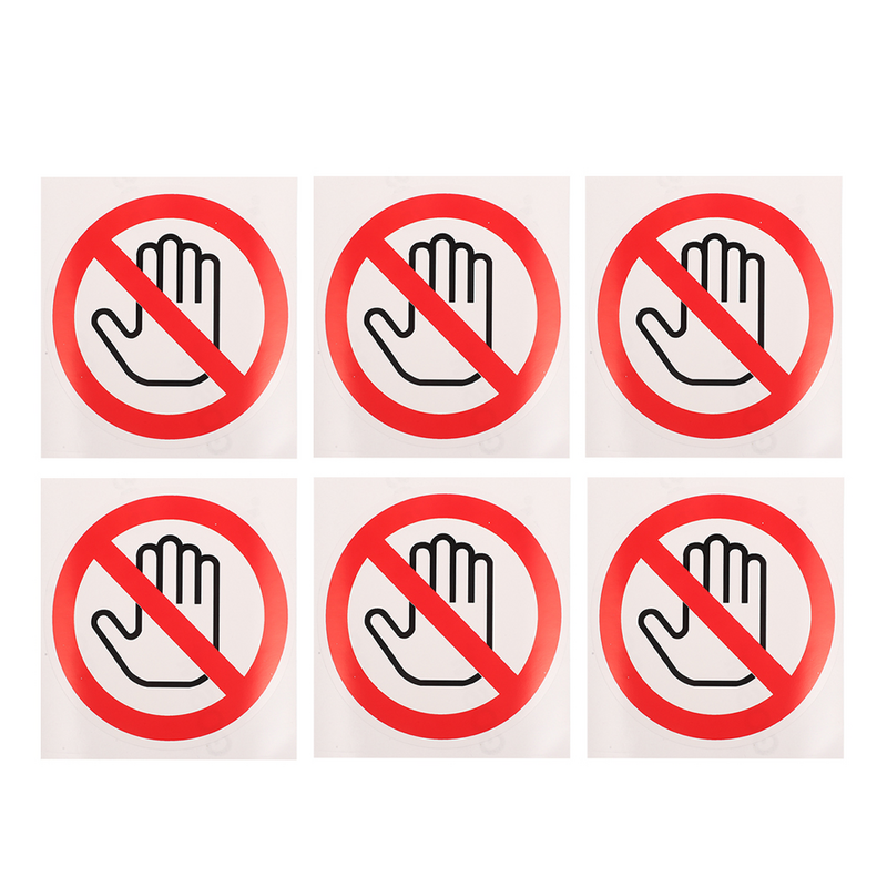 Etiquetas autoadhesivas de advertencia para no tocar, pegatinas de logotipo, logotipo de Seguridad, no tocar, 6 piezas