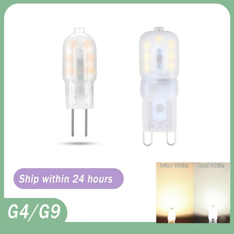 Bombilla LED Mini G4 G9 de 5/1 piezas, 3W, 5W, ampolla, luces de maíz DC12V, CA 220V, reemplazo de foco halógeno, lámpara halógena de araña