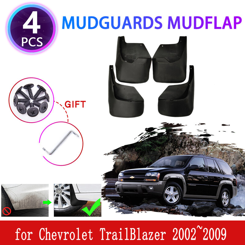 Per Chevrolet TrailBlazer 2002 ~ 2009 2003 2004 2005 2006 parafanghi parafanghi parafango paraspruzzi paraspruzzi paraspruzzi accessori di copertura