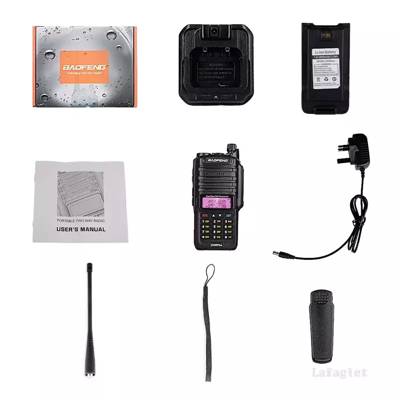 Walkie Talkie tahan air IP68 Baofeng UV-9R Plus 10km kekuatan tinggi 10W Dual Band dua cara Radio UHF VHF Radio Ham portabel UV9RPLUS