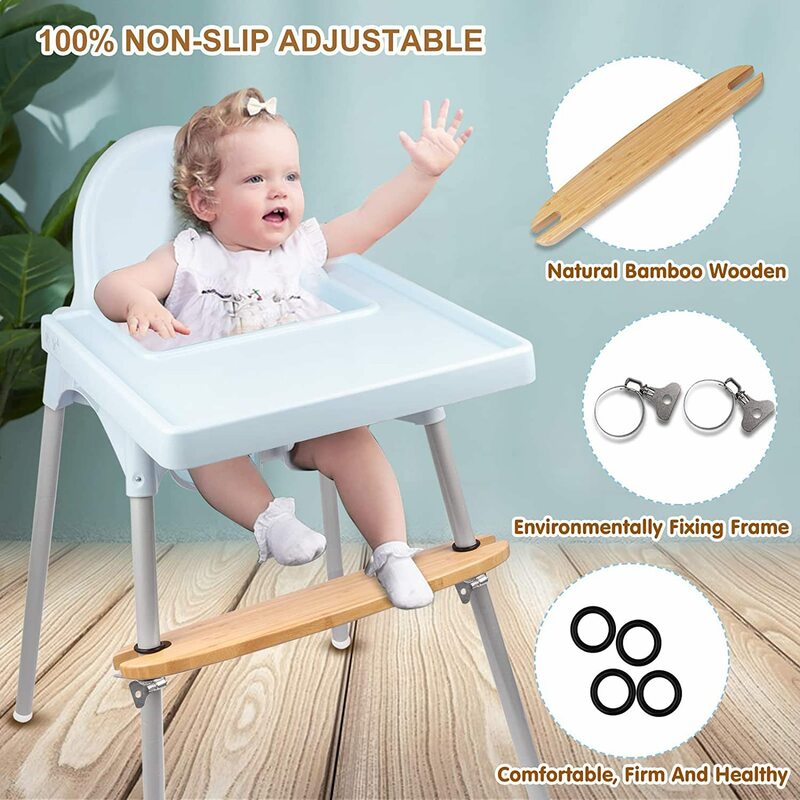Baby Seat Footboard Dining Chair Footboard With Non-Slip High Chair Bamboo Board Bamboo Wooden Pedal  Reliable Chair Accessories