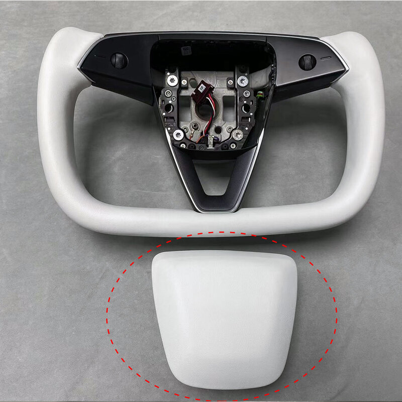 Weiße Horn abdeckung Dekoration für Lenkrad nur für Tesla Modell 3 Highland konzipiert