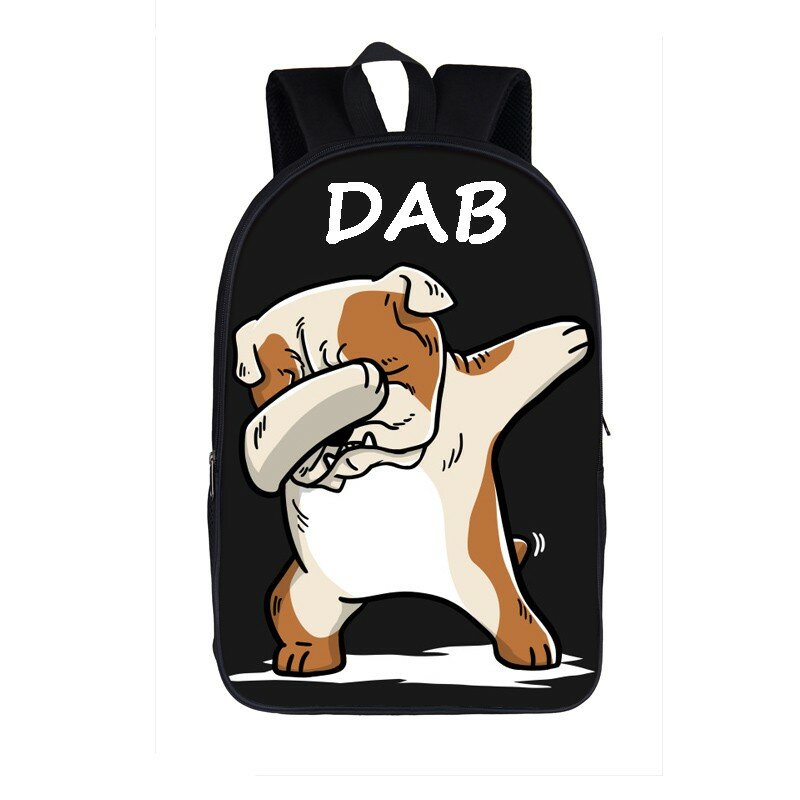 Dab-mochila con estampado de perro de dibujos animados para niños y niñas, bolsa para ordenador portátil para adolescentes, mochilas informales para estudiantes, mochilas de viaje
