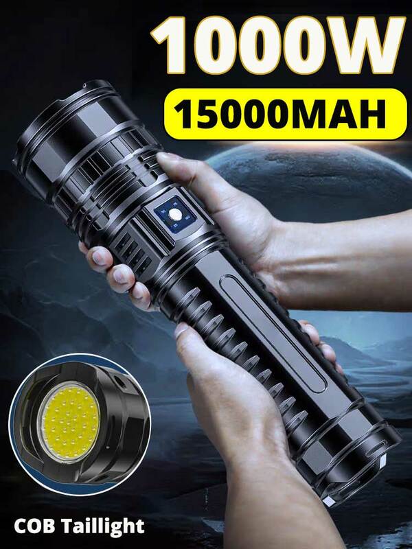 20000W LED Flashlight USB Rechargeable Flash Light 990000000LM High Power Flashlights Zoom Tactical Lantern Long Shot COB Torch