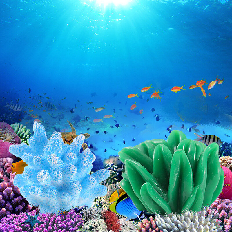 Mini resina simulada coral, decoração do aquário de algas marinhas, figura em miniatura artesanal, ornamento para jardim de fadas, micro paisagem