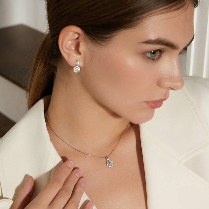 SP-LAM Moissanite Diamant Anhänger Halsketten Für Frauen 925 Sterling Silber Luxus Kette Trend Iced Bling Hochzeit Schmuck