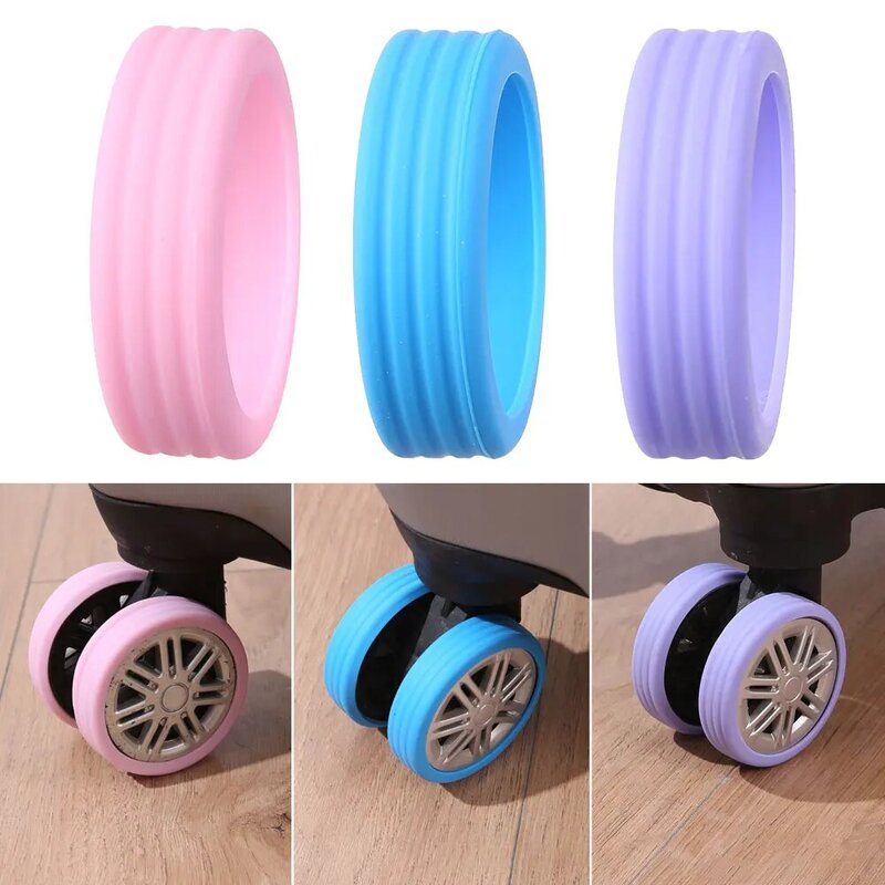 8Pcs Luggage Suitcase Wheels Cover Heavy Duty Silicone Protective Cover