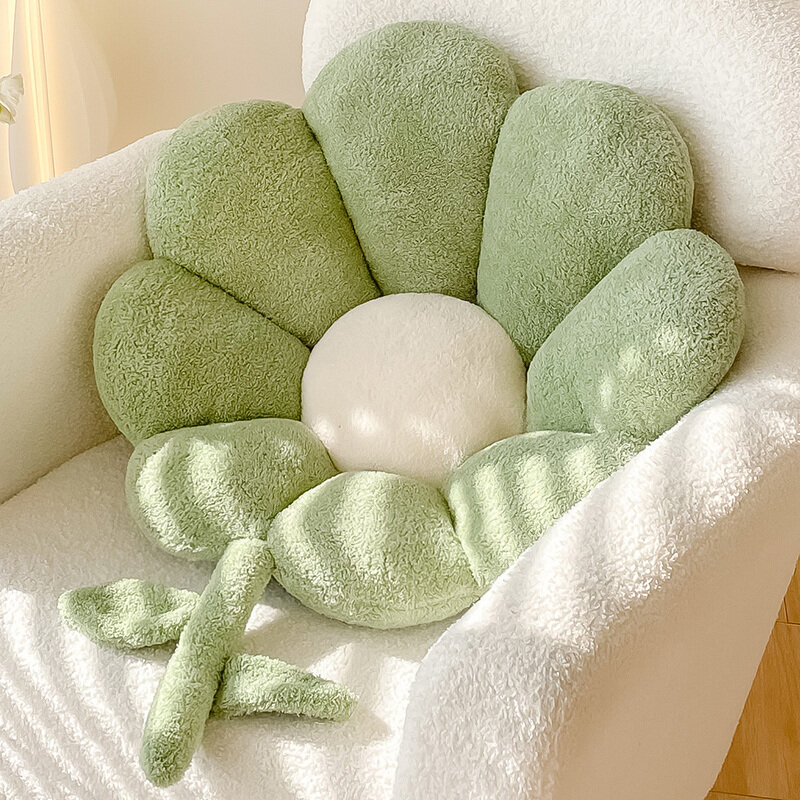 Almofada de pelúcia em forma de flor, estilo kawaii, travesseiro macio, para o sofá, carro, decoração, brinquedos para meninas, presentes