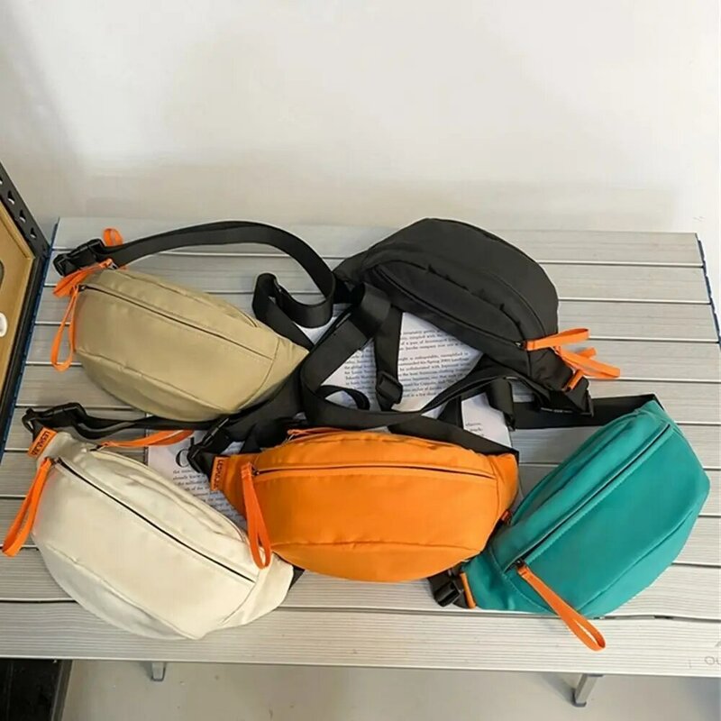 여아용 방수 가슴 가방, 휴대용 단색 벨트 가방, 다양한 색상, 나일론 허리 가방
