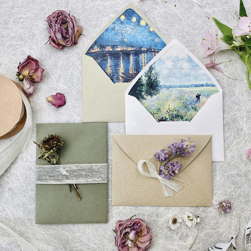 A flor personalizada convida Envelopes com impressão do forro, convida do casamento, 115x160mm, 5 PCes pelo lote