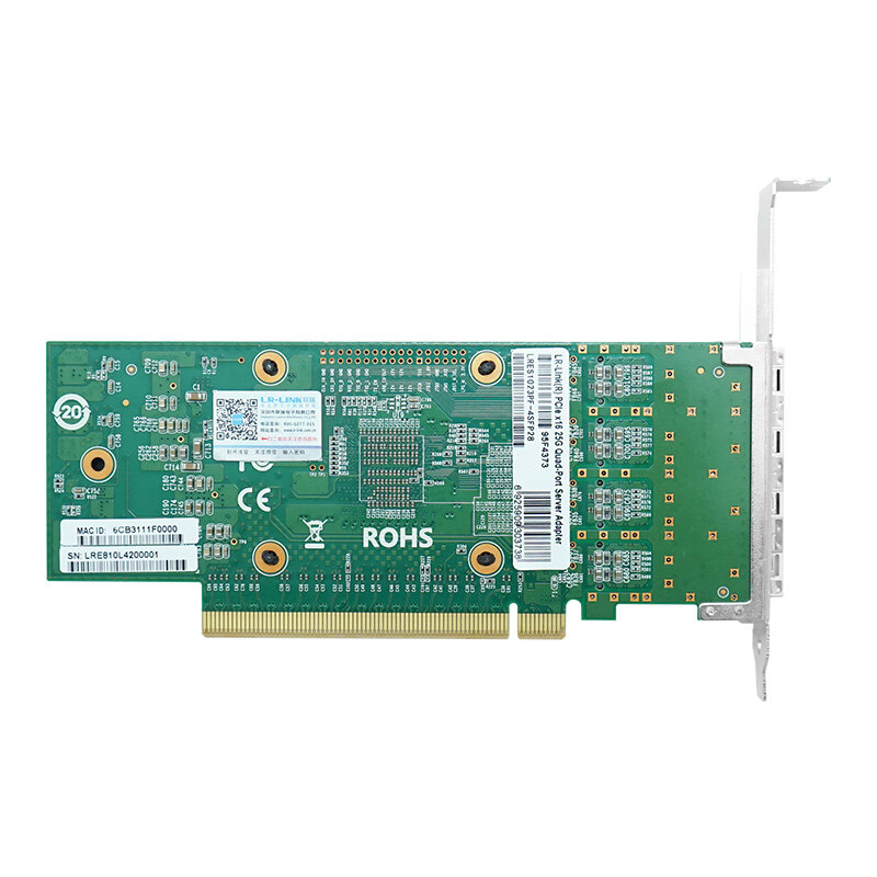 Tarjeta de red LR-LINK 1023PF Quad-port 25G PCIe x16, adaptador Ethernet NIC, Chip Intel con perfil bajo, compatible con Windows/Linux/Vmware