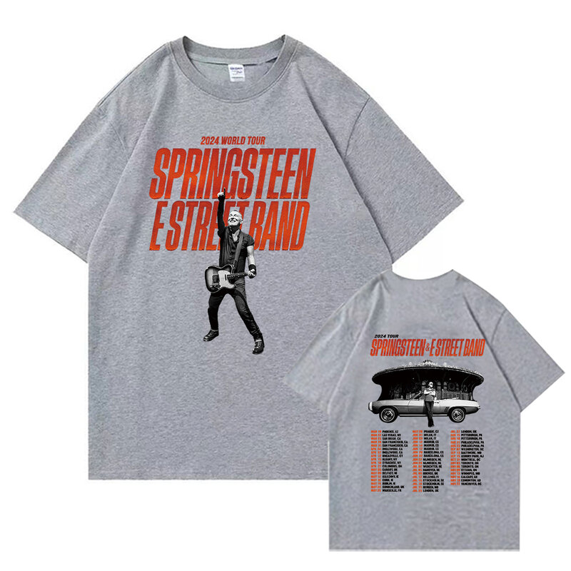 Camisetas de Bruce Spring Steen y E Street Tour para mujer y hombre, camisas de manga corta, regalo para fanáticos, Harajuku, verano, 2024