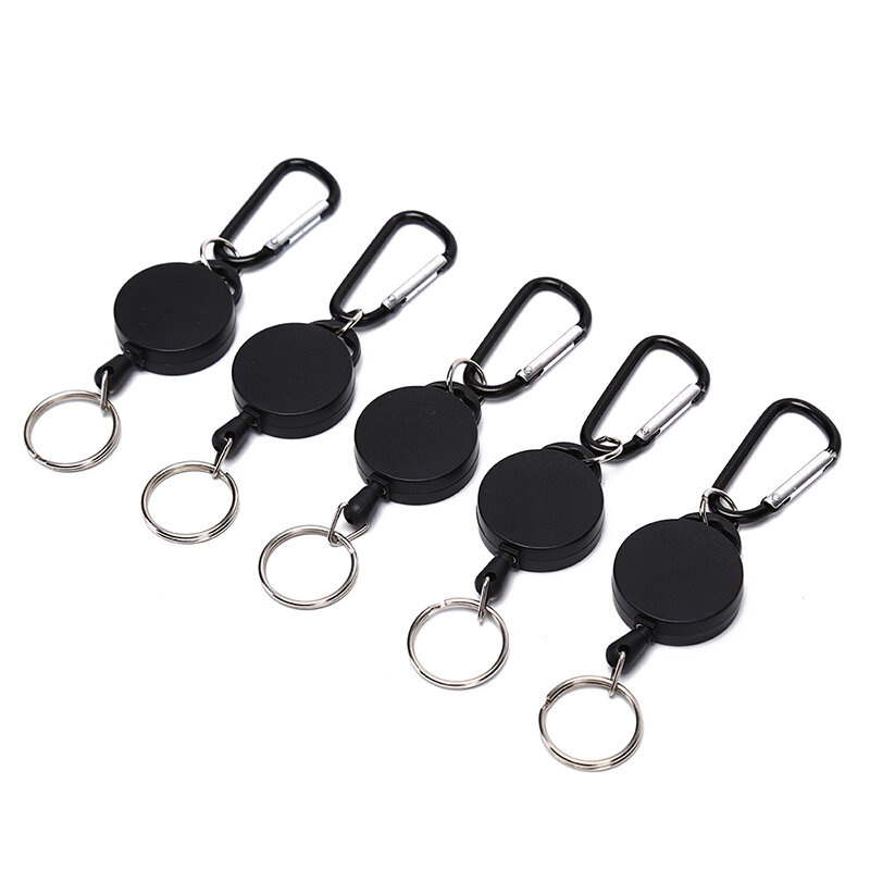New Resilience Wire Rope Elastic Keychain Recoil Sporty Retractable Key Ring Anti Lost Yoyo Ski Pass ID Card