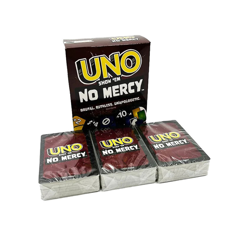 Uno No mercy-Juego de mesa de cartas UNO, entretenimiento para fiestas familiares, juegos de UNO, juguetes para niños, cumpleaños y Navidad
