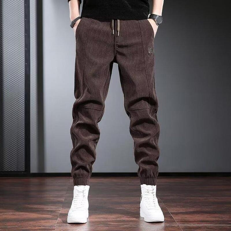 Pantalon de survêtement en polyester Smile fjCozy pour homme, proximité wstring, chaud, peluche, solide, document, poches élastiques