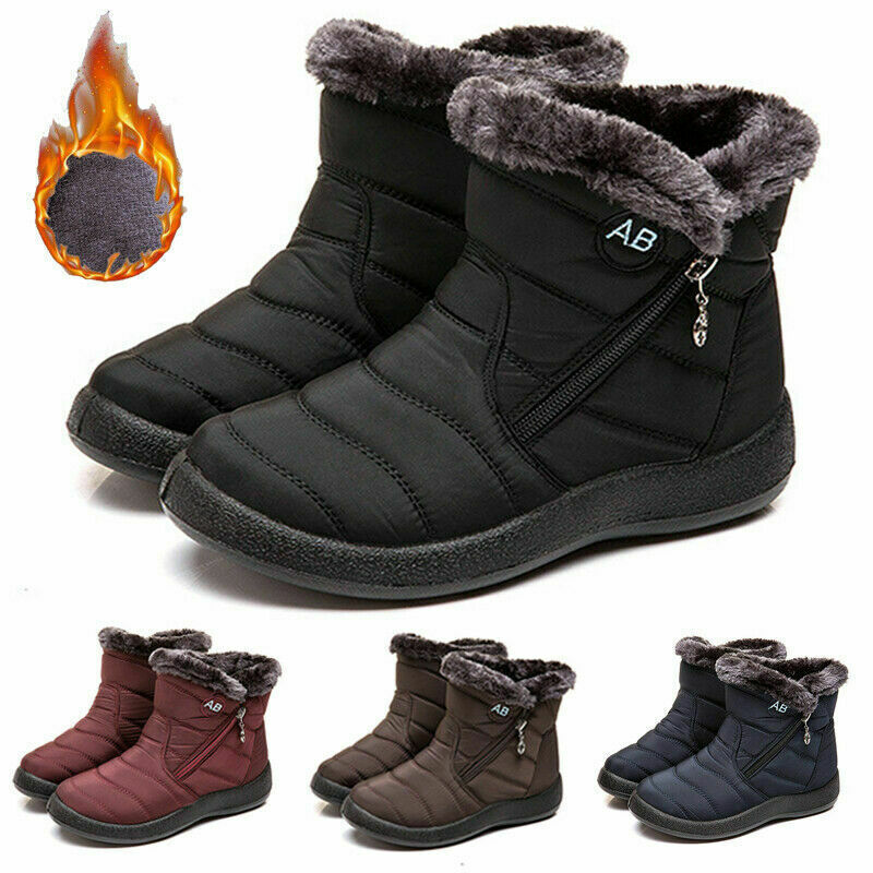 Yupinjia-子供のための厚い毛皮のヒールが付いた防水スノーブーツ、女の子と男の子のための足首のブーツ、暖かく保つ、冬