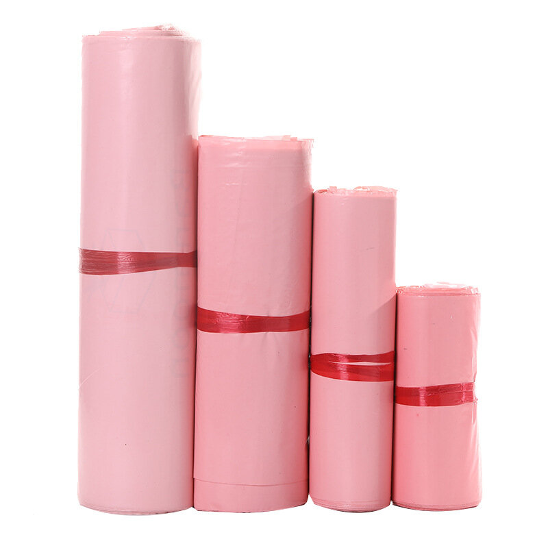 Sacchetto per corriere rosa da 100 pezzi sacchetti per la conservazione della busta espressa sacchetti per la spedizione sacchetto di plastica per imballaggio in plastica PE con sigillo autoadesivo