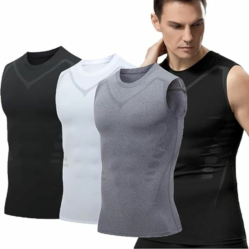 Breathable Ionic Shaping Vest Light Shaping Sleeveless Sports Skin-tight Vests Comfortable Cycling Fast Dry Vest Sports